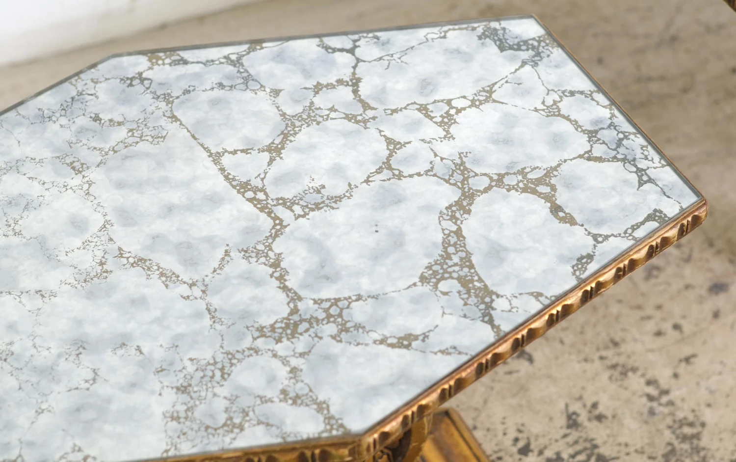 Pair Of Italian Mirror Topped Wood Side Tables 7 Pair Of Italian Mirror Topped Wood Side Tables - Image 5