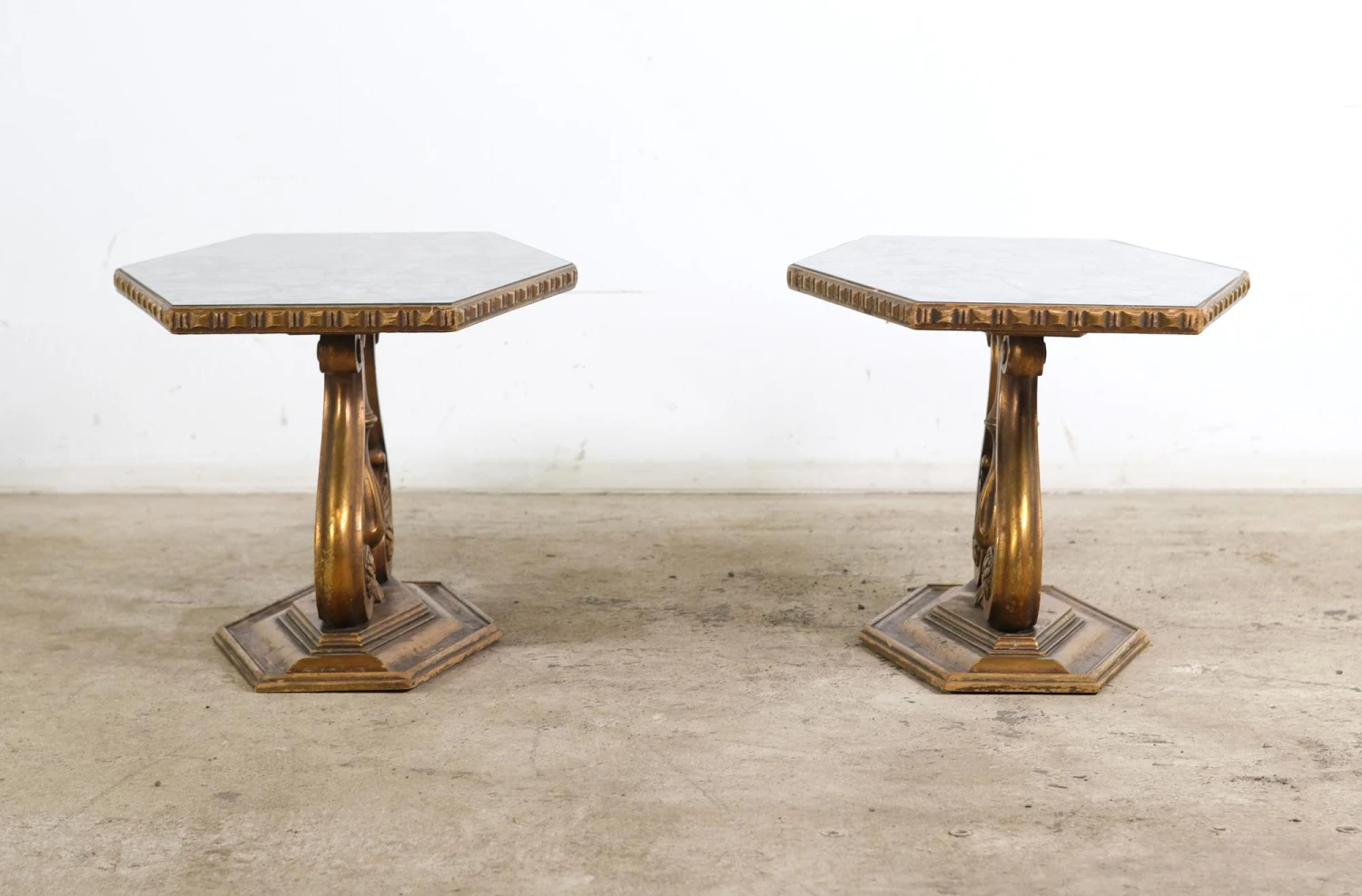 Pair Of Italian Mirror Topped Wood Side Tables 9 Pair Of Italian Mirror Topped Wood Side Tables - Image 7