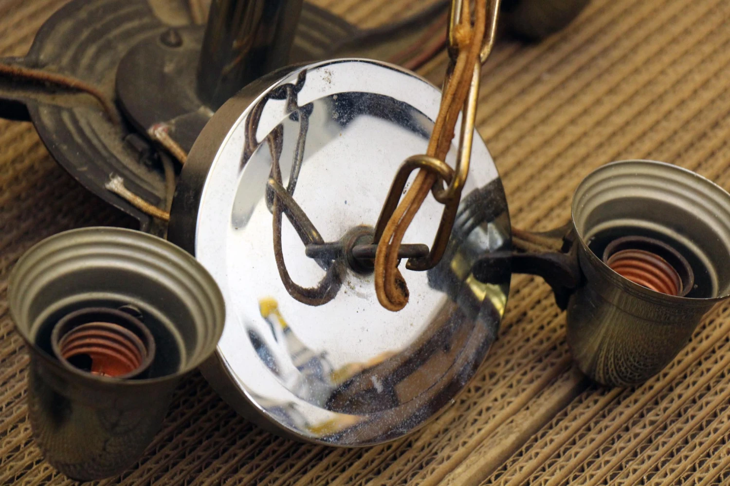 Art Deco 5 Arm Slip Shade Chrome Chandelier 8 Art Deco 5 Arm Slip Shade Chrome Chandelier - Image 6