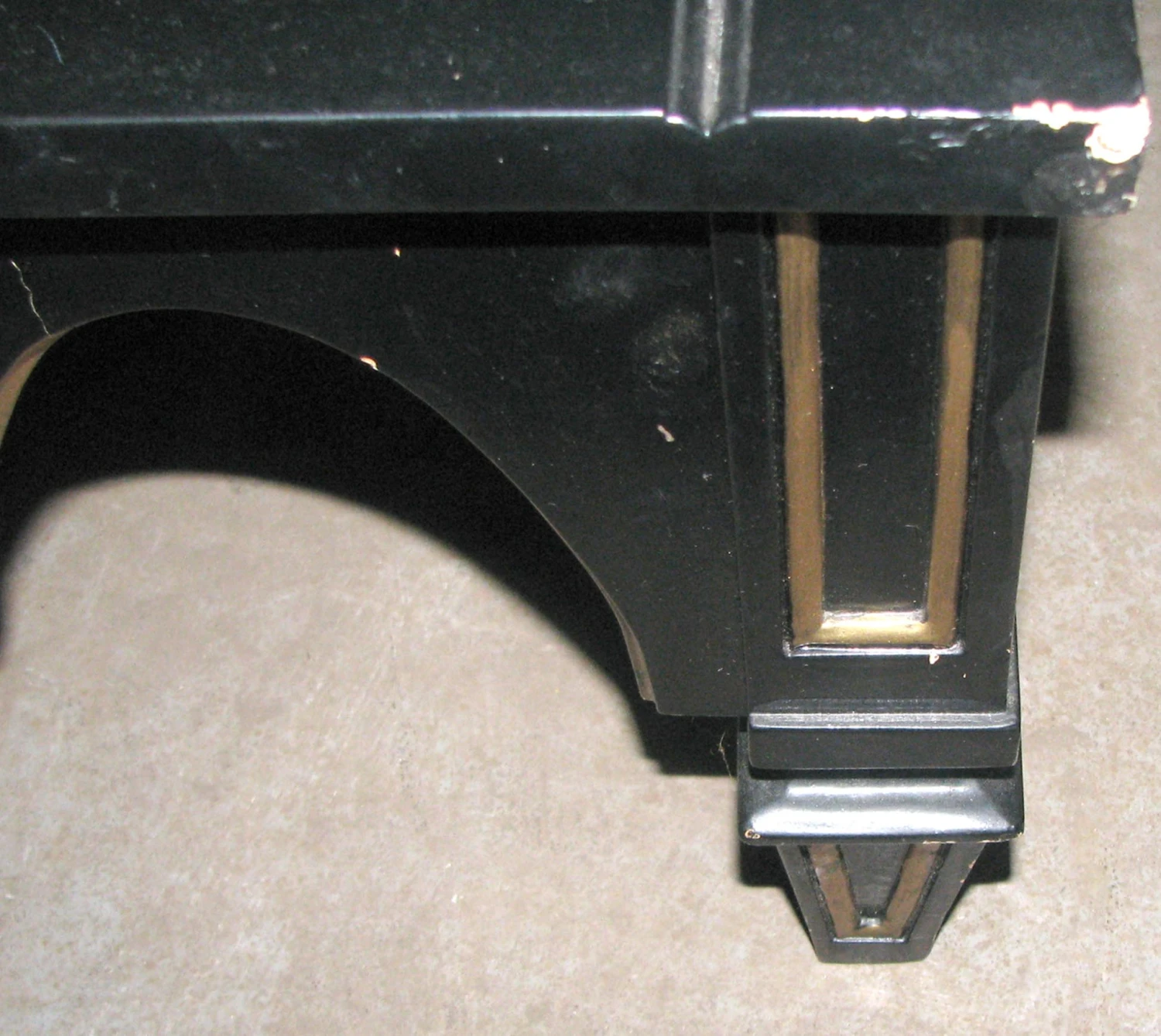 Vintage Black & Gold Gothic Square End Table 6 Vintage Black & Gold Gothic Square End Table - Image 4