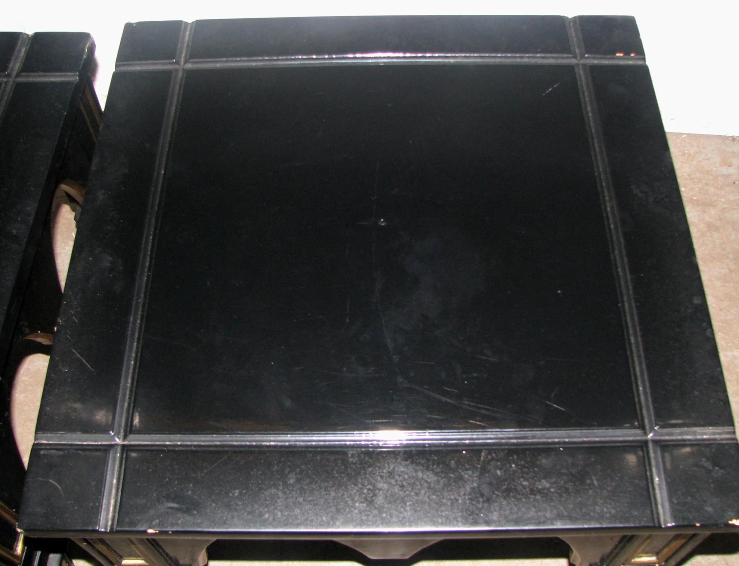 Vintage Black & Gold Gothic Square End Table 7 Vintage Black & Gold Gothic Square End Table - Image 5