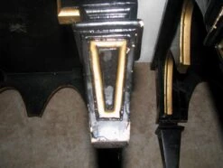 Vintage Black & Gold Gothic Square End Table 18 Vintage Black & Gold Gothic Square End Table -OGT Sale Store l205426 07