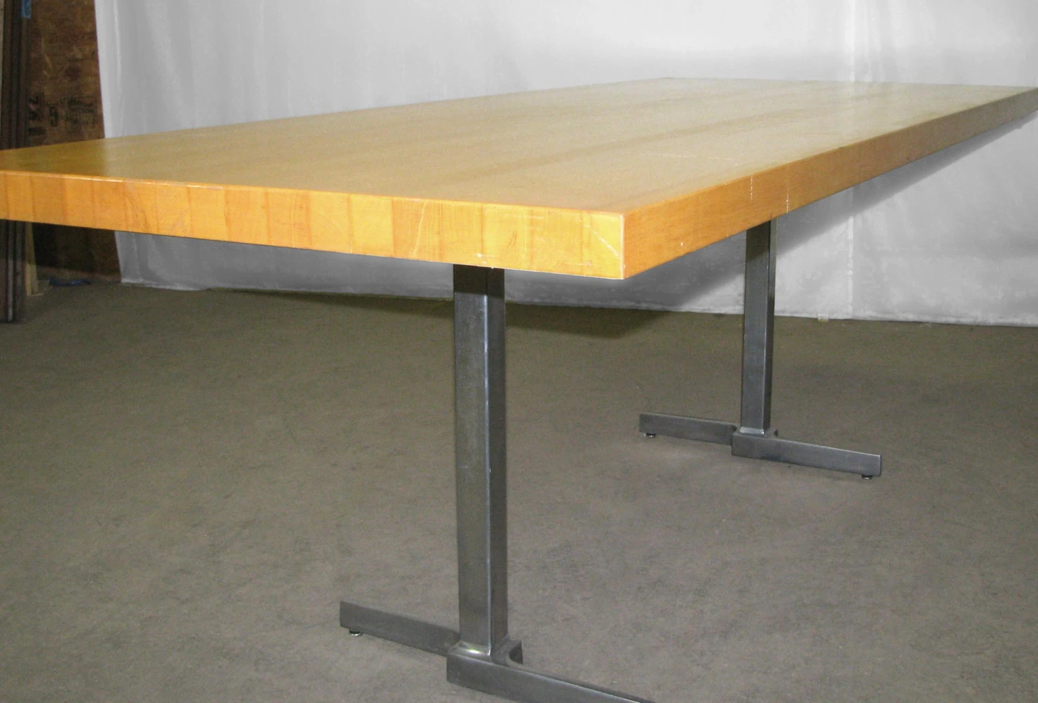 Maple Butcher Block Top Table With Modern Steel Legs 12 Maple Butcher Block Top Table With Modern Steel Legs - Image 10