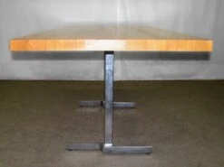 Maple Butcher Block Top Table With Modern Steel Legs 27 Maple Butcher Block Top Table With Modern Steel Legs -OGT Sale Store l205438 11