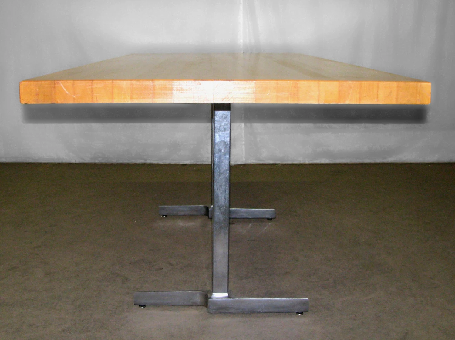 Maple Butcher Block Top Table With Modern Steel Legs 13 Maple Butcher Block Top Table With Modern Steel Legs - Image 11