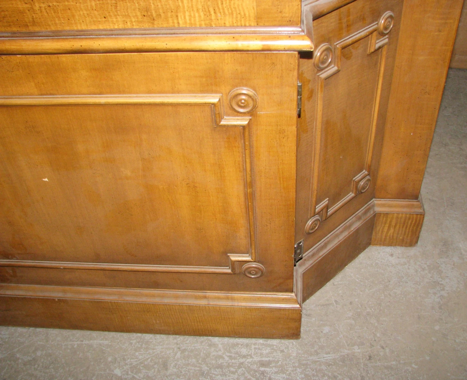 Antique Carved Solid Maple China Closet 9 Antique Carved Solid Maple China Closet - Image 7