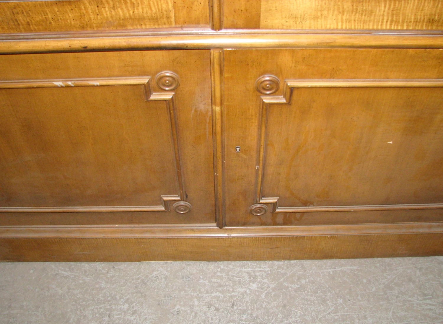 Antique Carved Solid Maple China Closet 10 Antique Carved Solid Maple China Closet - Image 8