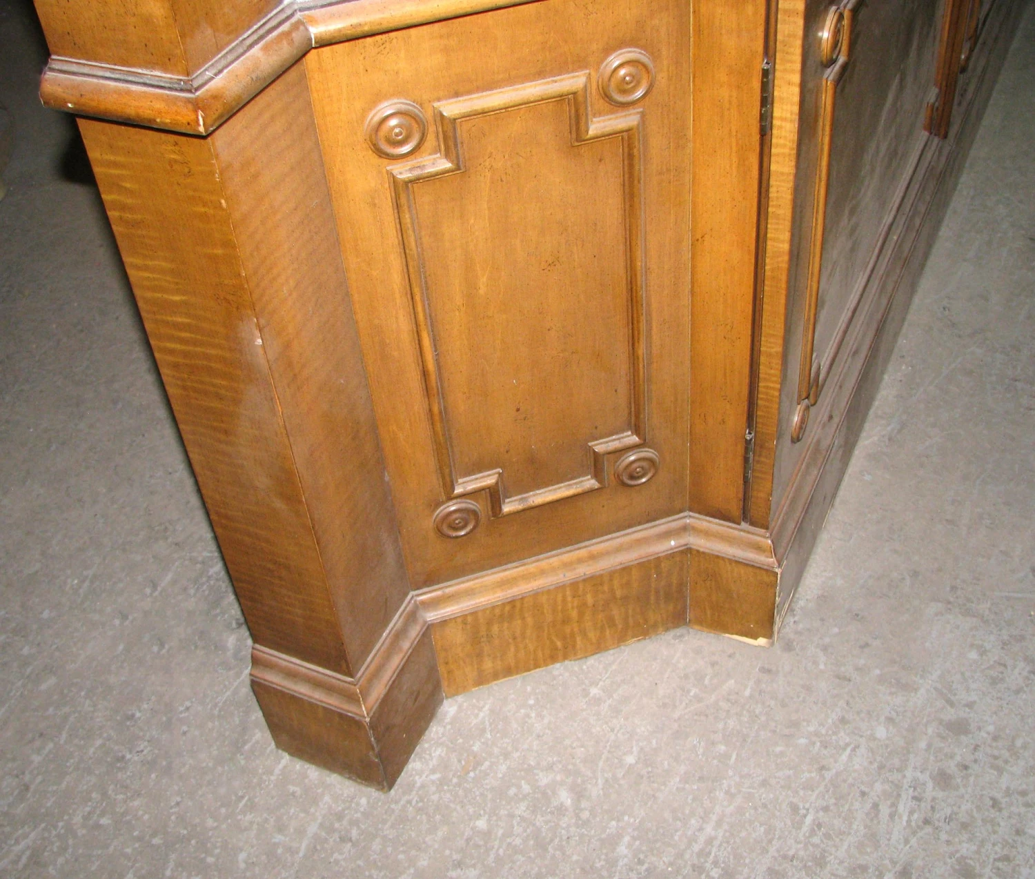 Antique Carved Solid Maple China Closet 13 Antique Carved Solid Maple China Closet - Image 11