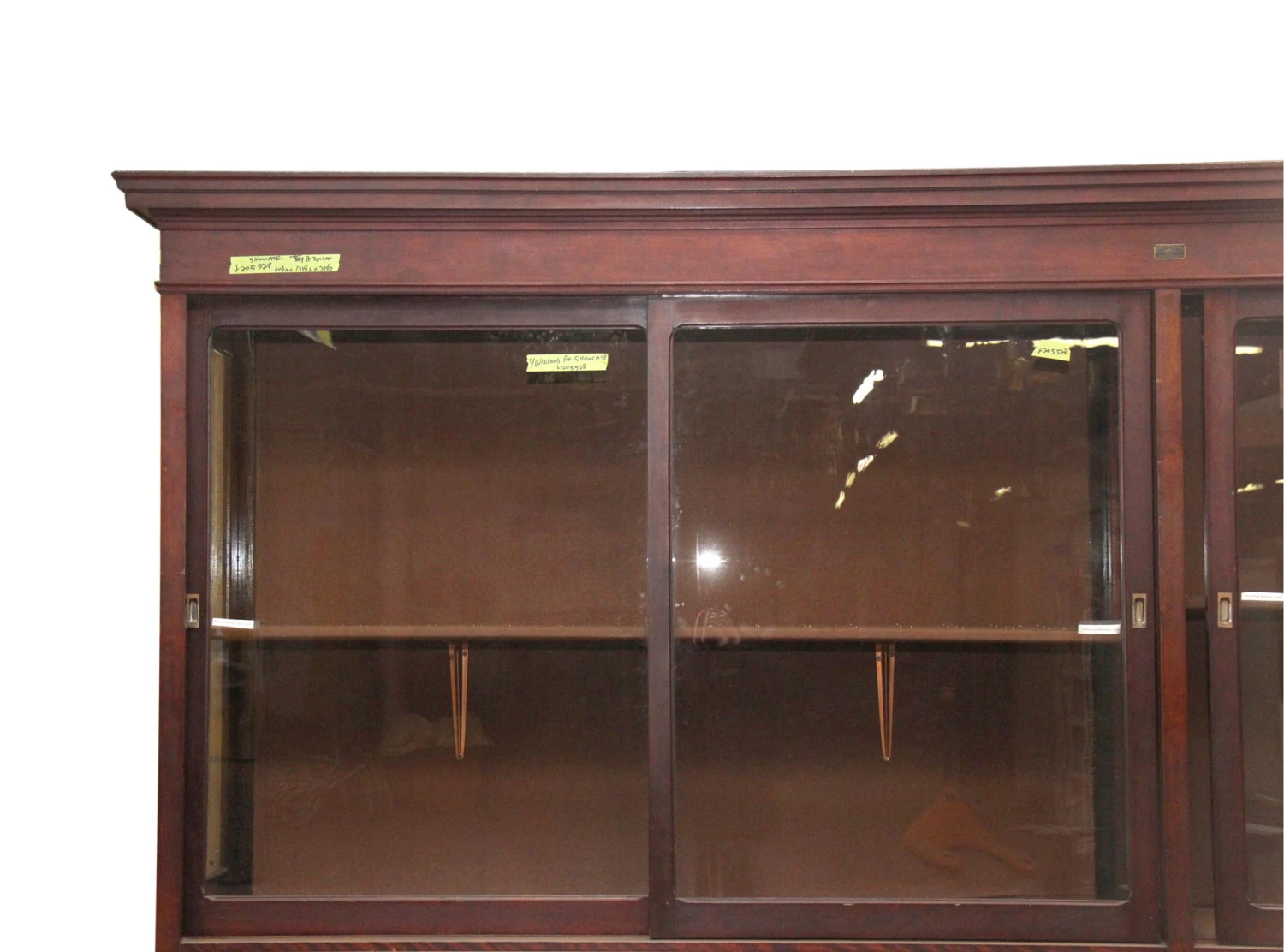 Reclaimed Vintage 14.5 Ft. X 8 Ft. Violin Mahogany Display Cabinet 6 Reclaimed Vintage 14.5 Ft. X 8 Ft. Violin Mahogany Display Cabinet - Image 4