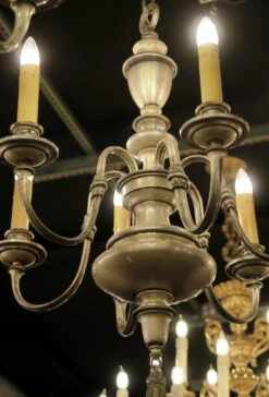 Georgian 6 Arm Silver Over Bronze Chandelier 14 Georgian 6 Arm Silver Over Bronze Chandelier -OGT Sale Store l207249 06