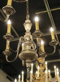 Georgian 6 Arm Silver Over Bronze Chandelier 15 Georgian 6 Arm Silver Over Bronze Chandelier -OGT Sale Store l207249 07