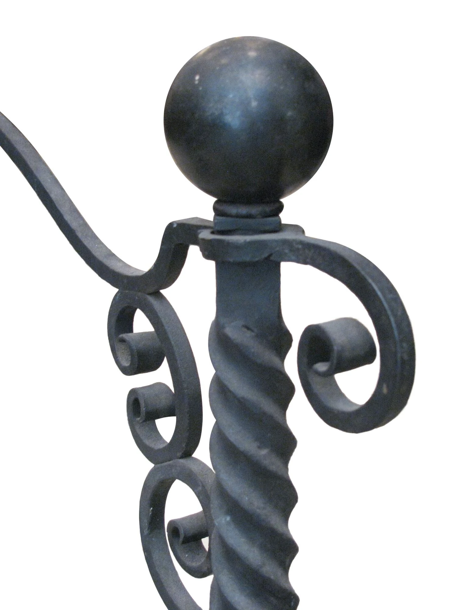 Antique Wrought Iron Andirons 6 Antique Wrought Iron Andirons - Image 4