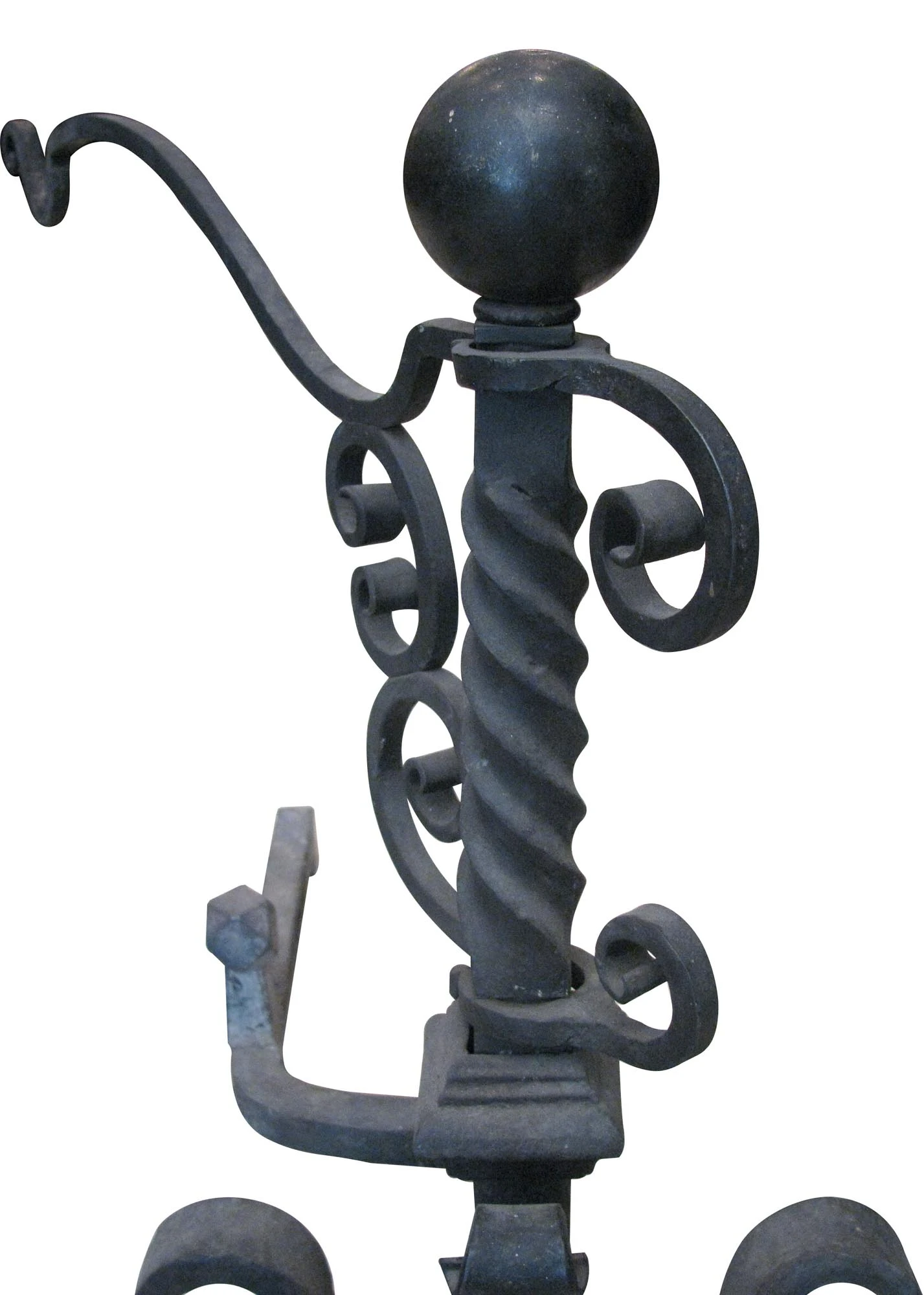 Antique Wrought Iron Andirons 7 Antique Wrought Iron Andirons - Image 5