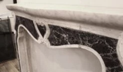 Antique French Marble Mantel With Center & Side Scroll Motif 17 Antique French Marble Mantel With Center & Side Scroll Motif -OGT Sale Store l207529m 07