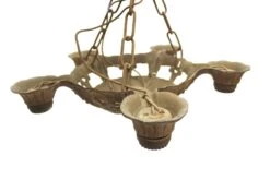 Arts & Crafts 5 Arm Cast Bronze Chandelier -OGT Sale Store l207705 08
