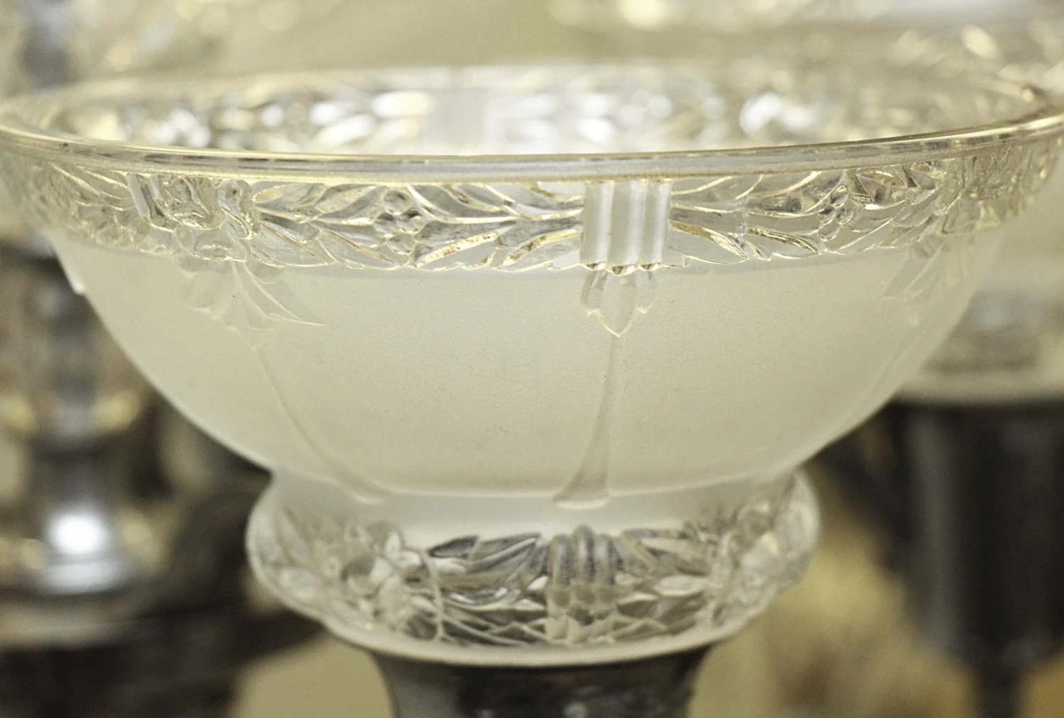 Vintage 5 Light Slip Shade Chrome Art Deco Chandelier 9 Vintage 5 Light Slip Shade Chrome Art Deco Chandelier - Image 7