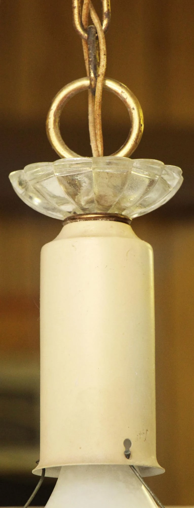 Mid Century Tan Saucer Up Pendant Light 6 Mid Century Tan Saucer Up Pendant Light - Image 4