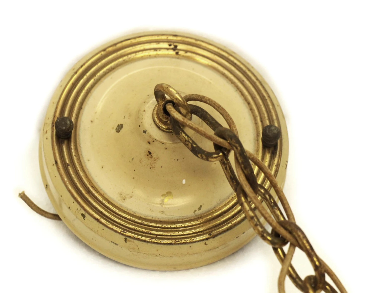 Mid Century Tan Saucer Up Pendant Light 10 Mid Century Tan Saucer Up Pendant Light - Image 8