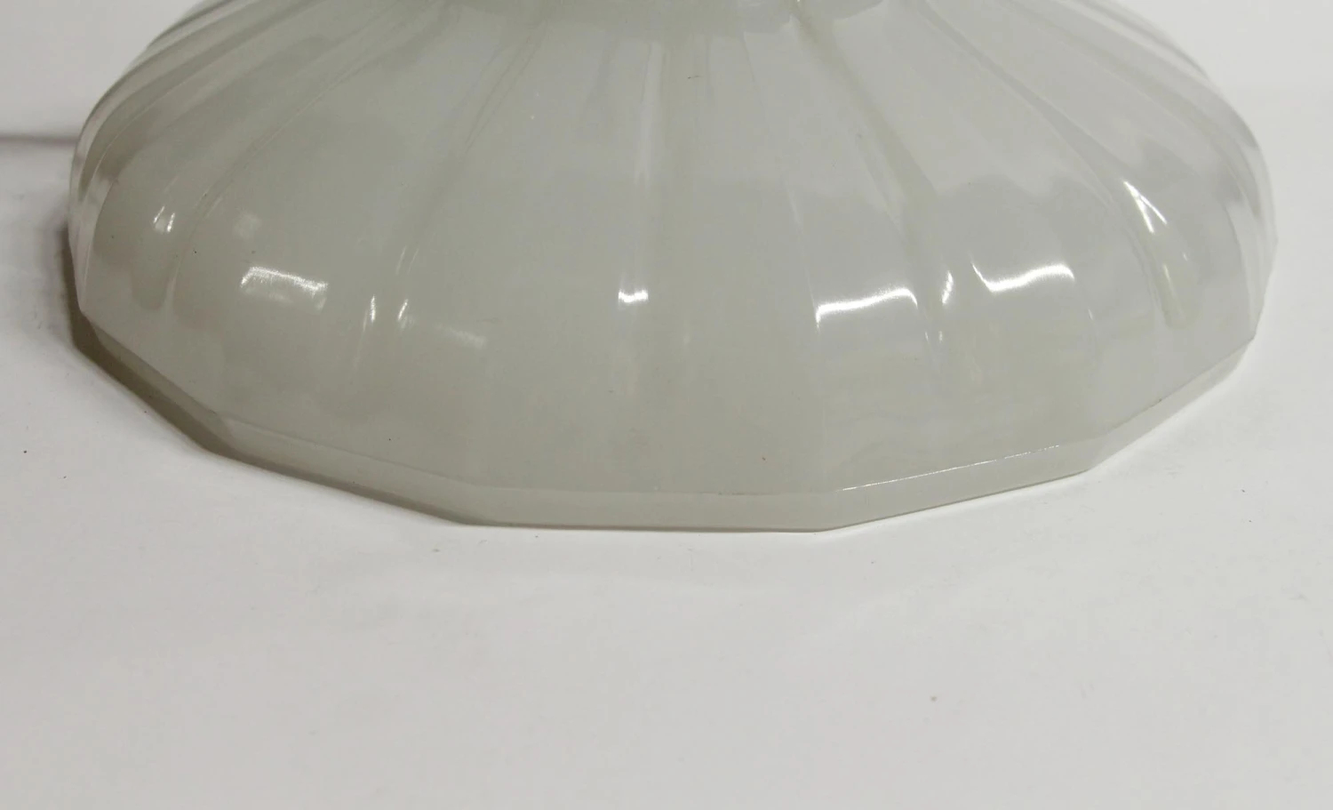 1910s Fluted 11.75 In. Milk Glass Pendant Light 6 1910s Fluted 11.75 In. Milk Glass Pendant Light - Image 4