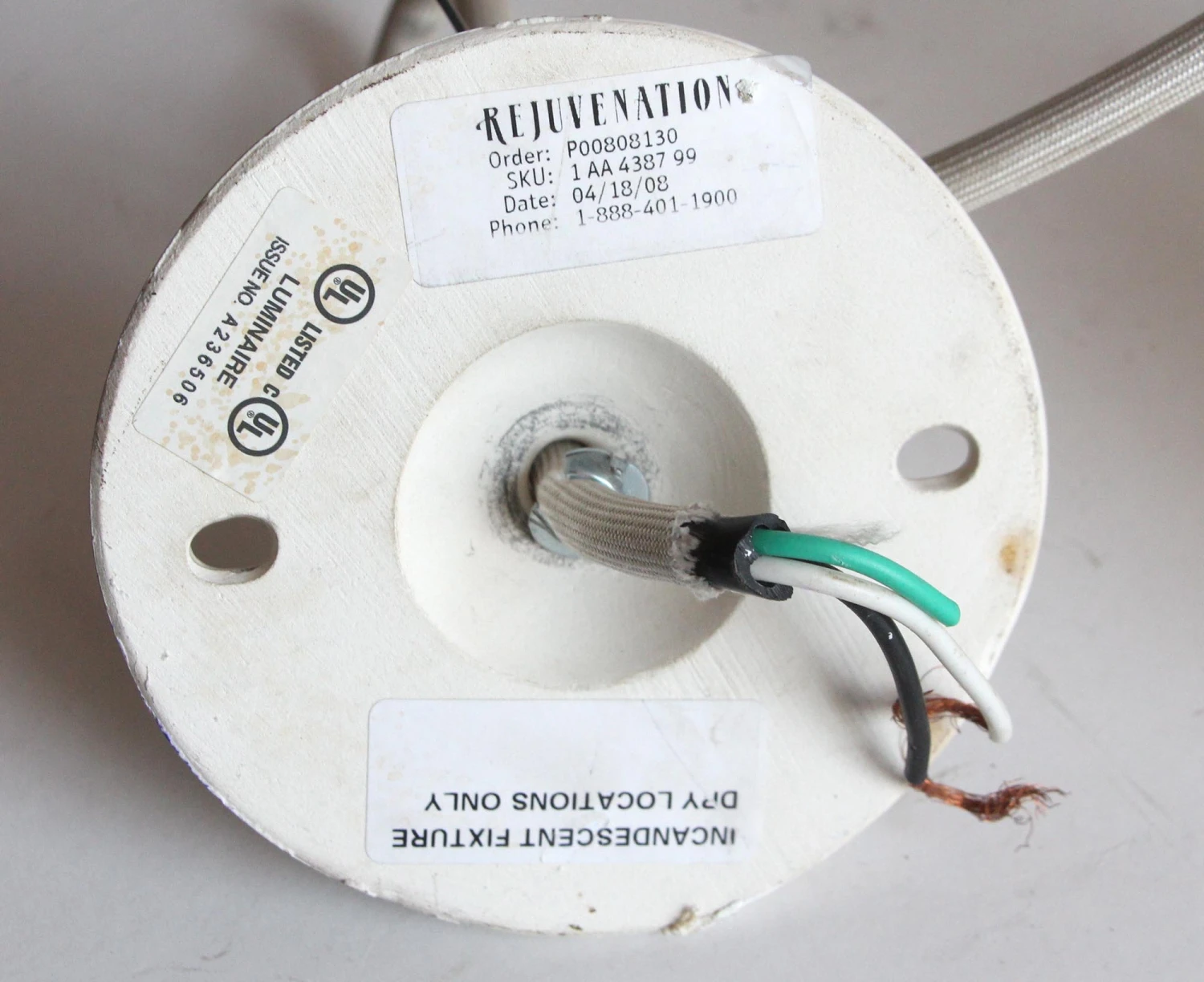 Antique White Milk Glass 7.25 In. Pendant Light 7 Antique White Milk Glass 7.25 In. Pendant Light - Image 5