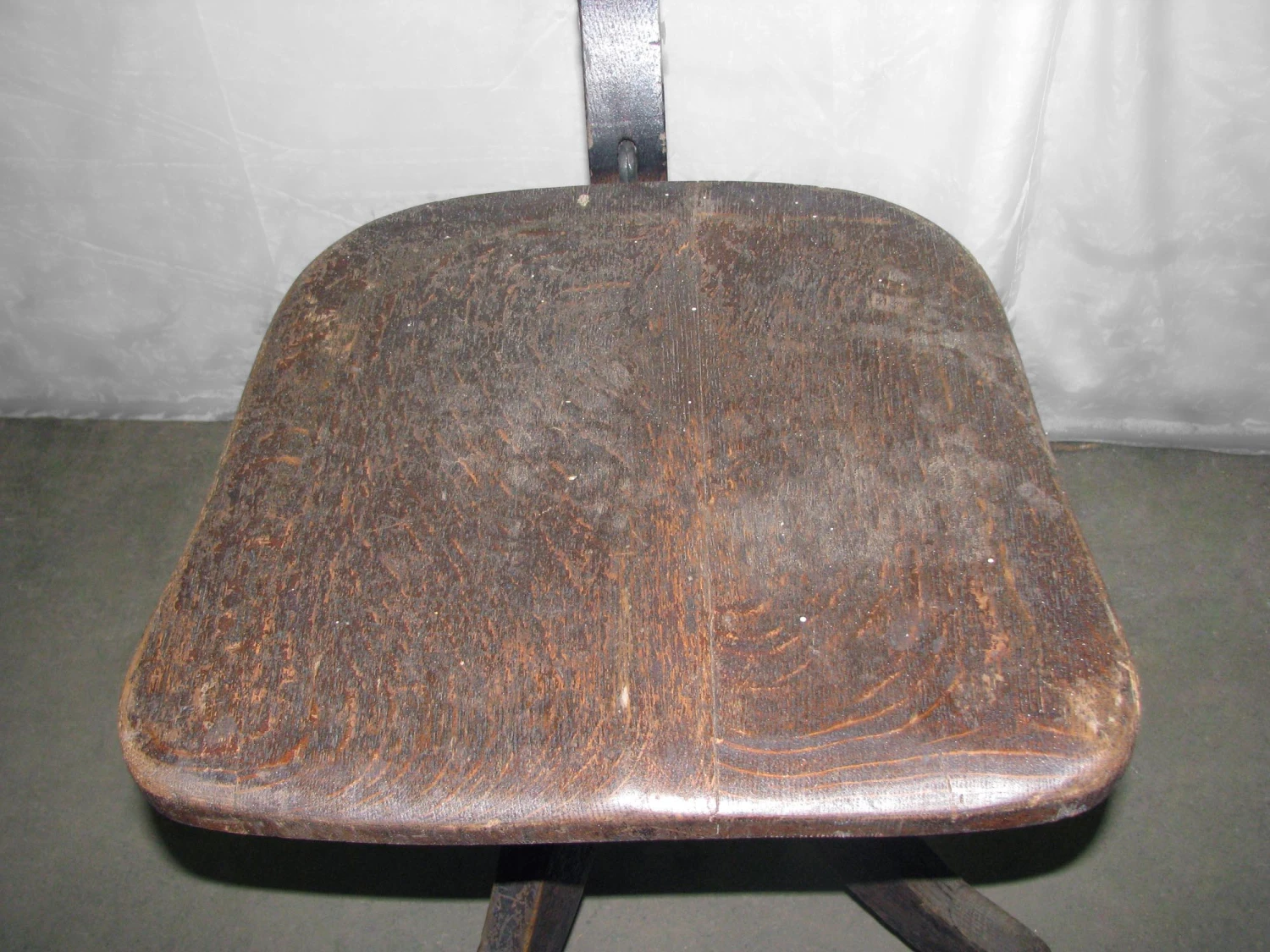 Antique Dark Tone Oak Rolling Office Chair 6 Antique Dark Tone Oak Rolling Office Chair - Image 4