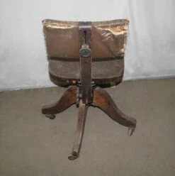 Antique Dark Tone Oak Rolling Office Chair 21 Antique Dark Tone Oak Rolling Office Chair -OGT Sale Store l207952 08