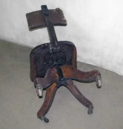 Antique Dark Tone Oak Rolling Office Chair 25 Antique Dark Tone Oak Rolling Office Chair -OGT Sale Store l207952 12