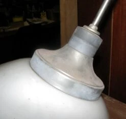 Art Deco School House Light With Original Aluminum Pole Fitter -OGT Sale Store l208028 10