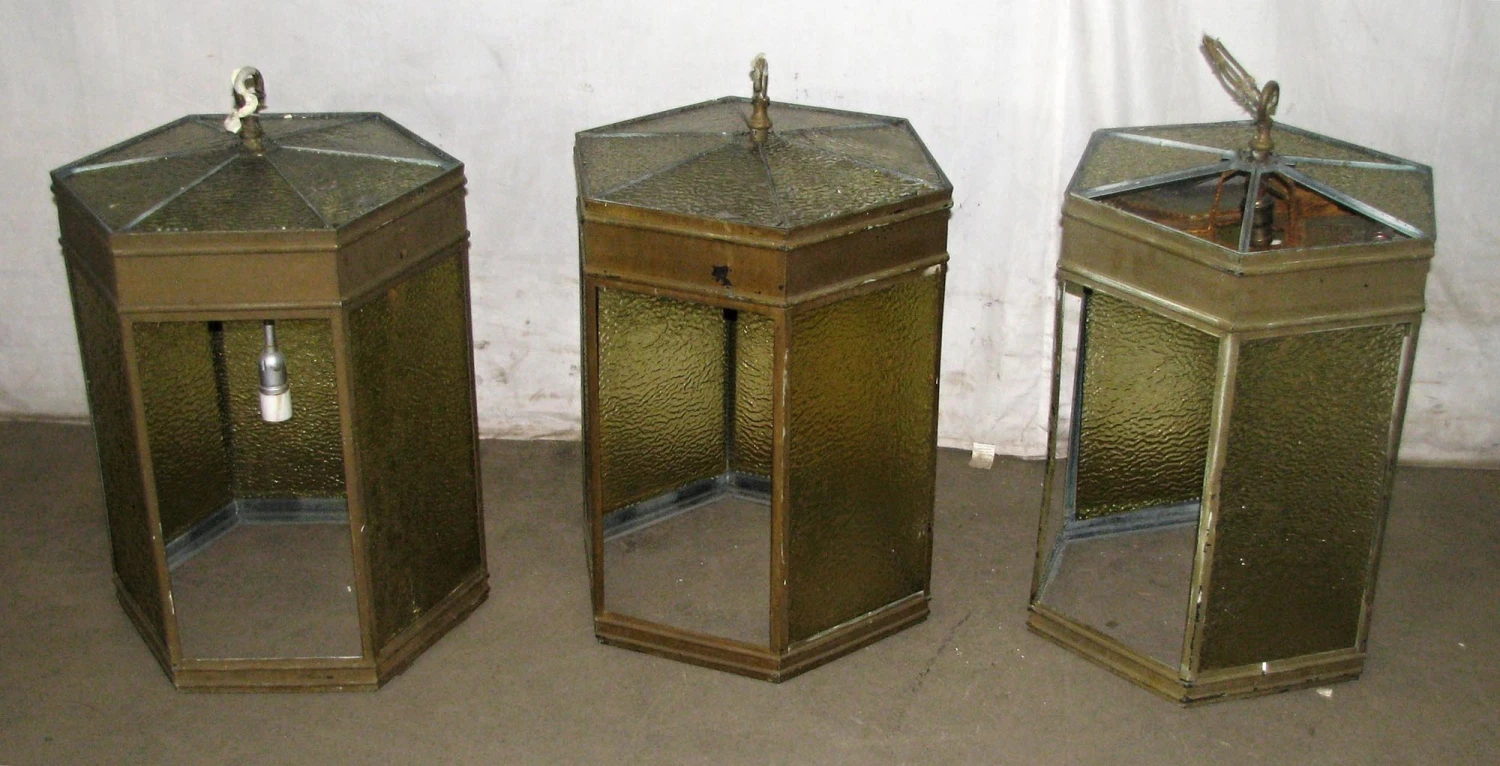 Vintage Traditional Amber Glass Ceiling Lantern 9 Vintage Traditional Amber Glass Ceiling Lantern - Image 7