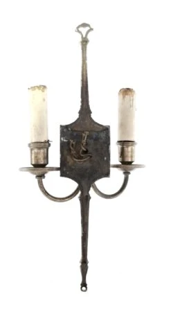 Antique Tall 2 Arm Brass Colonial Wall Sconces 9 Antique Tall 2 Arm Brass Colonial Wall Sconces -OGT Sale Store l210162 04