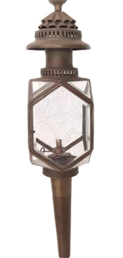 Antique Victorian Etched Glass Carriage Lantern -OGT Sale Store l210219 04