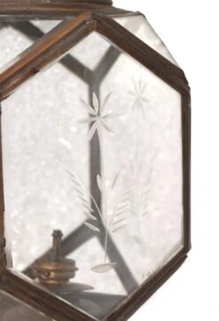 Antique Victorian Etched Glass Carriage Lantern -OGT Sale Store l210219 05