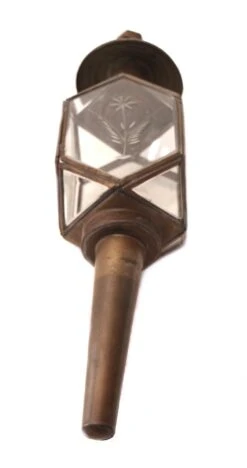 Antique Victorian Etched Glass Carriage Lantern -OGT Sale Store l210219 08