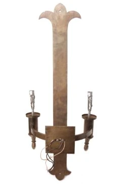 Pair Of Tall Ecclesiastical Brass 2 Arm Wall Sconces 11 Pair Of Tall Ecclesiastical Brass 2 Arm Wall Sconces -OGT Sale Store l211511 05