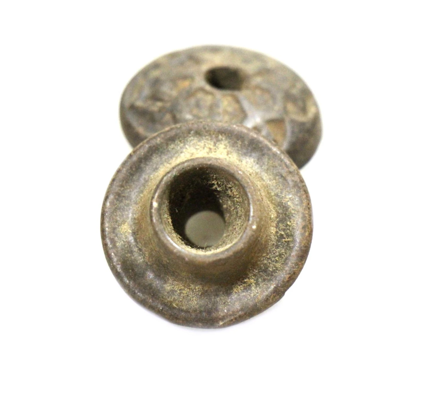 Pair Of Victorian 4 Fold Cast Iron 1 In. Round Drawer Cabinet Knobs 7 Pair Of Victorian 4 Fold Cast Iron 1 In. Round Drawer Cabinet Knobs - Image 5