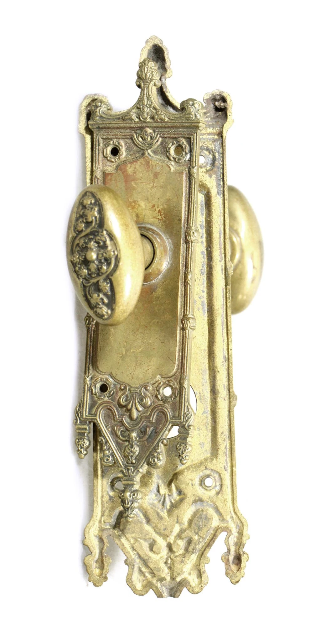 Antique Gothic Bronze Oval Door Knob Set 7 Antique Gothic Bronze Oval Door Knob Set - Image 5