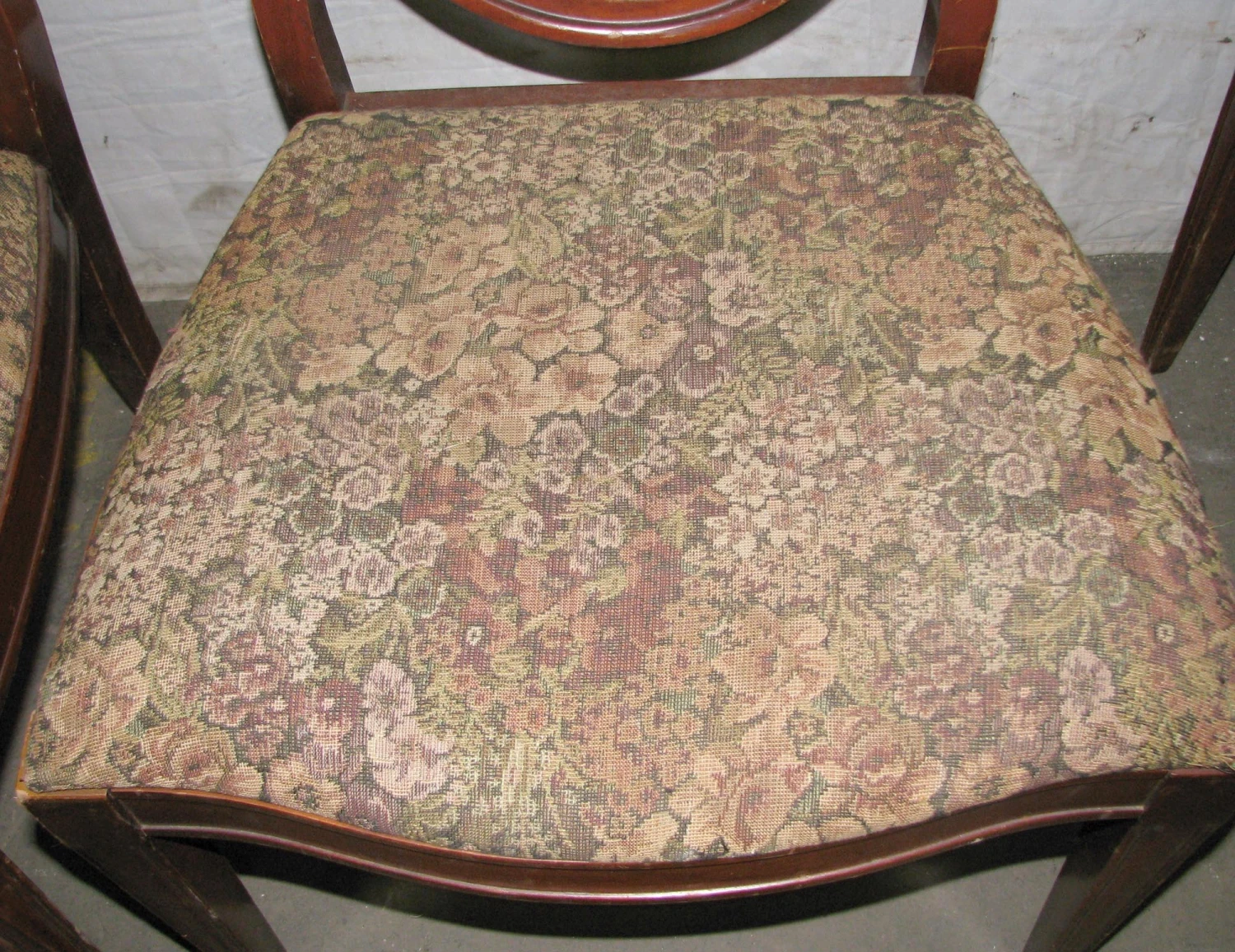 Set Of Four Classic Upholstered Walnut Arm Chairs 14 Set Of Four Classic Upholstered Walnut Arm Chairs - Image 12