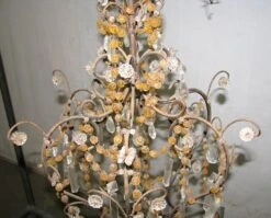 Victorian 3 Arm Amber & Clear Crystal Chandelier -OGT Sale Store l211904 05