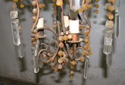 Victorian 3 Arm Amber & Clear Crystal Chandelier -OGT Sale Store l211904 06
