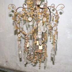 Victorian 3 Arm Amber & Clear Crystal Chandelier -OGT Sale Store l211904 07