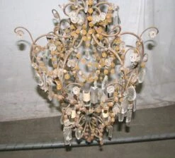 Victorian 3 Arm Amber & Clear Crystal Chandelier -OGT Sale Store l211904 08