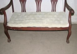 Victorian Three Seat Wooden Bench With Claw Feet 18 Victorian Three Seat Wooden Bench With Claw Feet -OGT Sale Store l211909 07