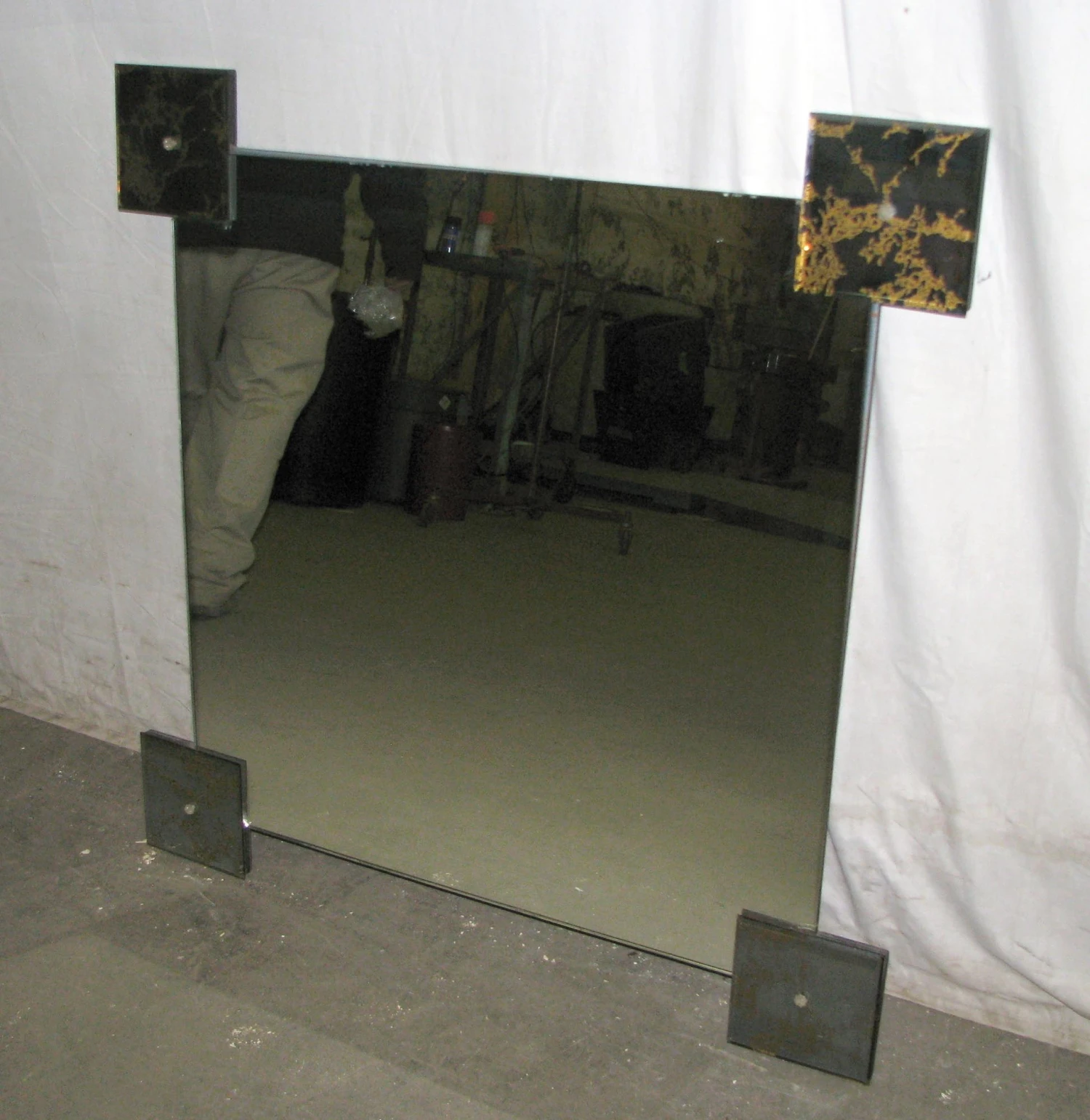 Vintage 1970s 36 In. Square Wall Mirror 6 Vintage 1970s 36 In. Square Wall Mirror - Image 4