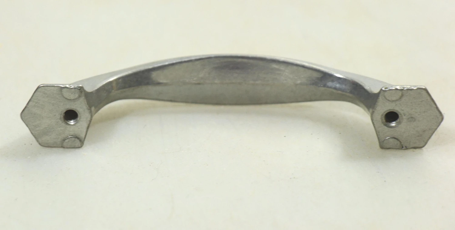 Vintage Nickel Over Brass Art Deco Drawer Pull 7 Vintage Nickel Over Brass Art Deco Drawer Pull - Image 5