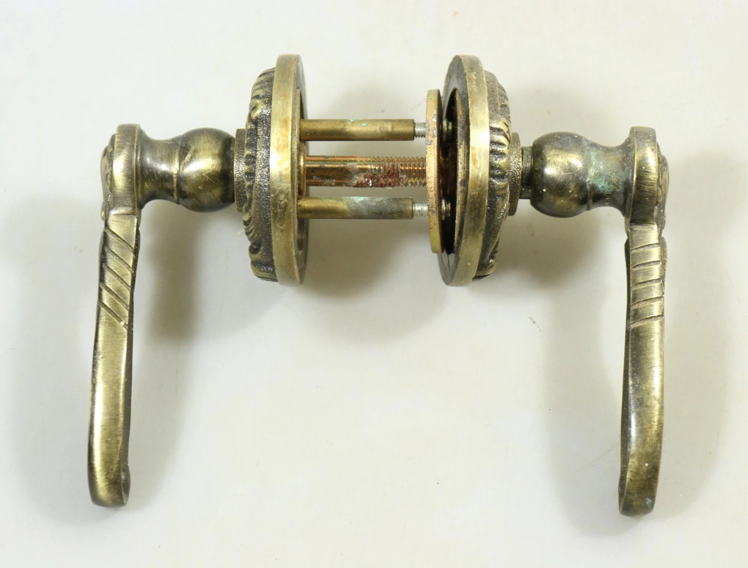 Ornate Cast Brass French Door Lever Set 9 Ornate Cast Brass French Door Lever Set - Image 7