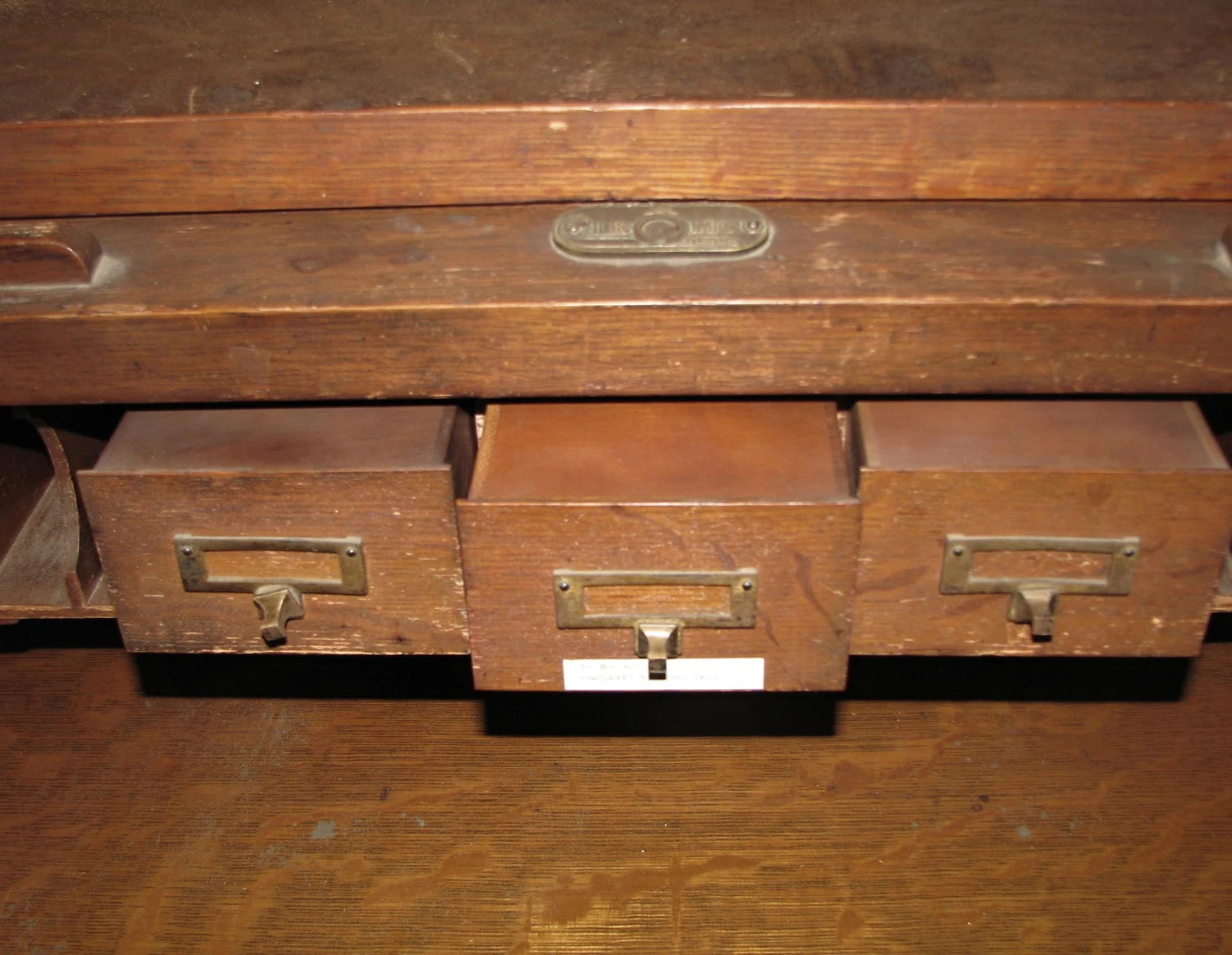 Antique Roll Top Wooden Desk In Tiger Oak 8 Antique Roll Top Wooden Desk In Tiger Oak - Image 6