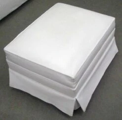 Vintage Mid Century White Vinyl Sofa & Ottoman 21 Vintage Mid Century White Vinyl Sofa & Ottoman -OGT Sale Store l213004 06