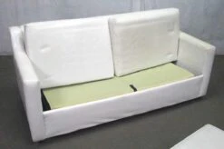 Vintage Mid Century White Vinyl Sofa & Ottoman 22 Vintage Mid Century White Vinyl Sofa & Ottoman -OGT Sale Store l213004 07