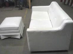 Vintage Mid Century White Vinyl Sofa & Ottoman 27 Vintage Mid Century White Vinyl Sofa & Ottoman -OGT Sale Store l213004 12