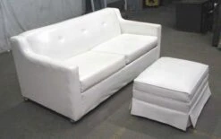 Vintage Mid Century White Vinyl Sofa & Ottoman 28 Vintage Mid Century White Vinyl Sofa & Ottoman -OGT Sale Store l213004 13